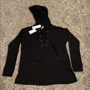 Stitch Fix Black Hooded Shirt